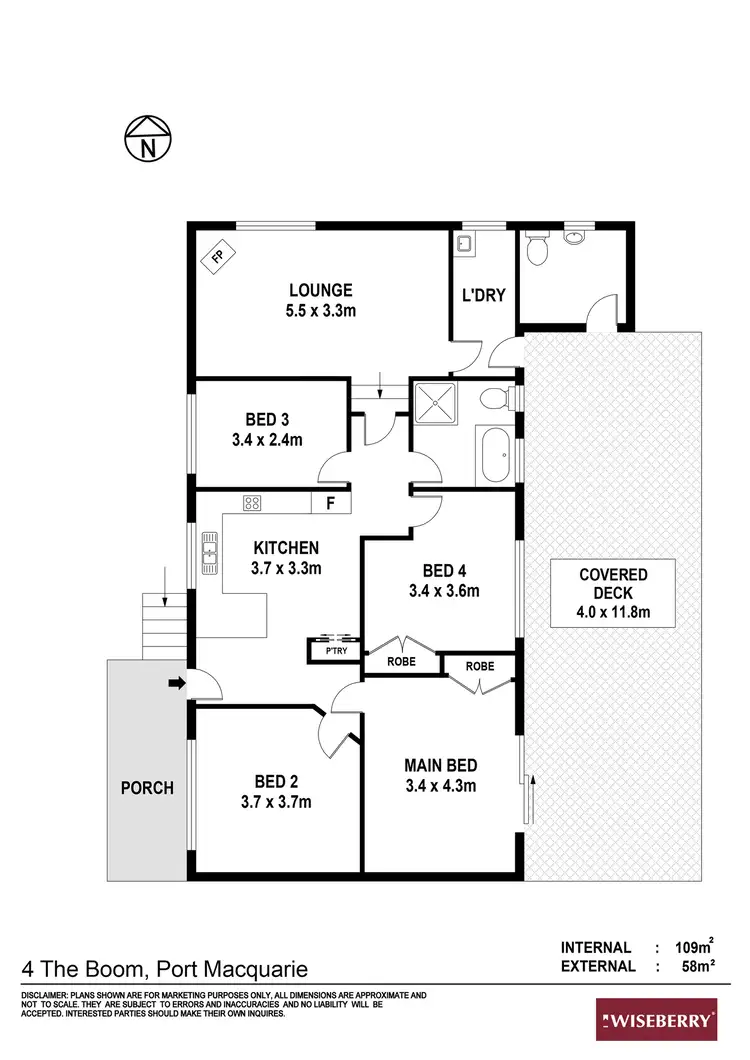 Floorplan of Homely house listing, 4 The Boom, Port Macquarie NSW 2444