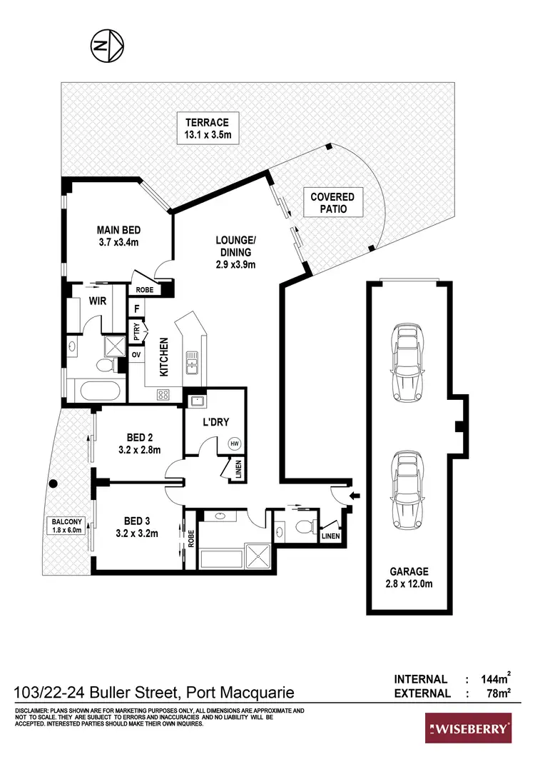 Floorplan of Homely unit listing, 103/22 Buller Street, Port Macquarie NSW 2444