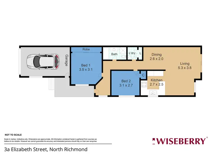 Floorplan of Homely semi-detached listing, 3A Elizabeth Street, North Richmond NSW 2754