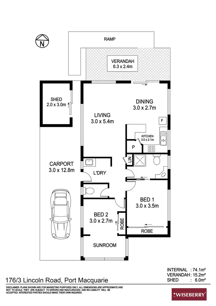 Floorplan of Homely retirement listing, 176/3 Lincoln Road, Port Macquarie NSW 2444