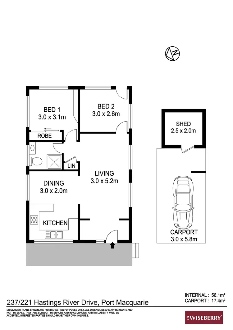 Floorplan of Homely retirement listing, 237/221 Hastings River Drive, Port Macquarie NSW 2444