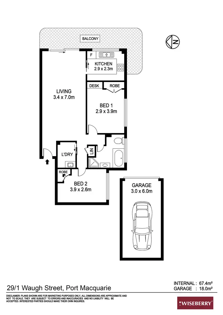 Floorplan of Homely unit listing, 29/1 Waugh Street, Port Macquarie NSW 2444