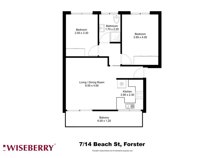 Floorplan of Homely unit listing, 7/14 Beach Street, Forster NSW 2428