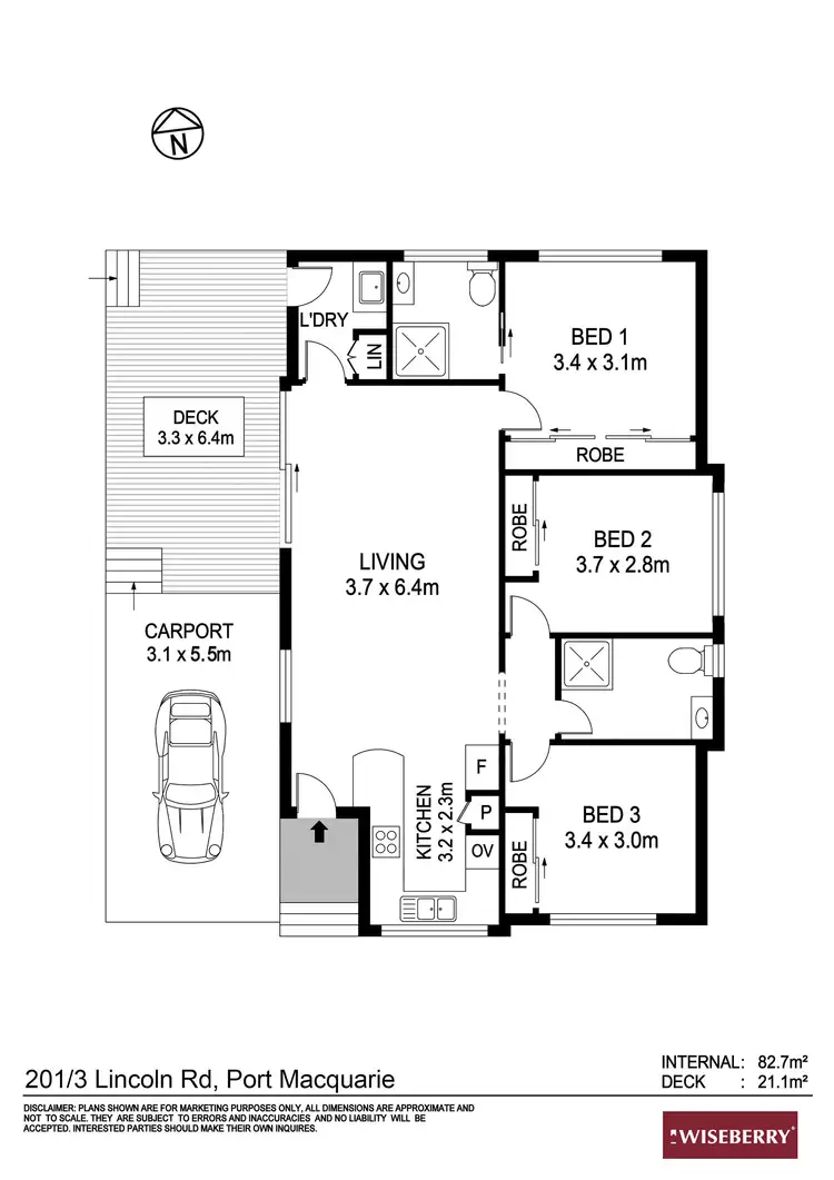 Floorplan of Homely retirement listing, 201/3 Lincoln Road, Port Macquarie NSW 2444
