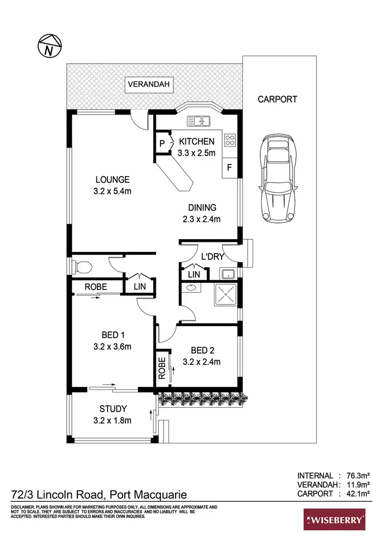 Floorplan of Homely retirement listing, 72/3 Lincoln Road, Port Macquarie NSW 2444