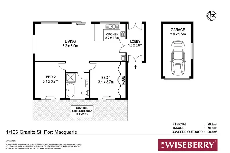 Floorplan of Homely townhouse listing, 1/106 Granite Street, Port Macquarie NSW 2444
