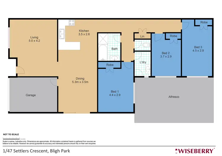 Floorplan of Homely semi-detached listing, 1/47 Settlers Crescent, Bligh Park NSW 2756