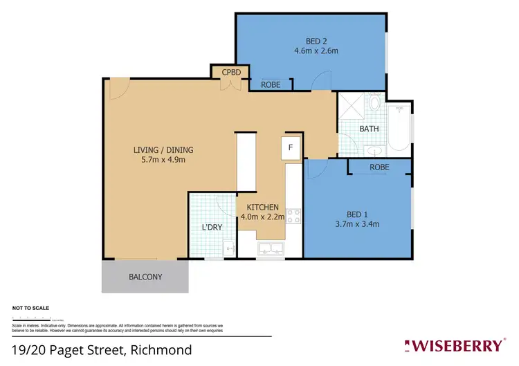 Floorplan of Homely unit listing, 19/20 Paget Street, Richmond NSW 2753