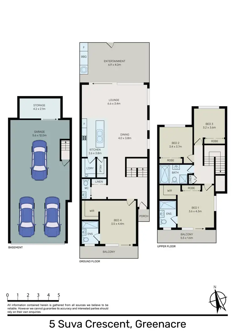 Floorplan of Homely semi-detached listing, 5A Suva Crescent, Greenacre NSW 2190