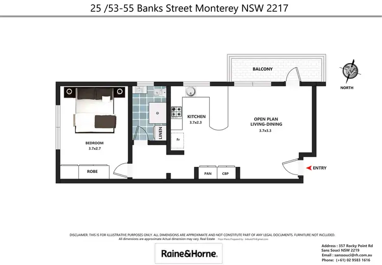 Floorplan of Homely unit listing, 25/53-55 Banks Street, Monterey NSW 2217