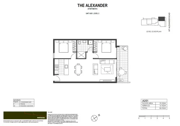 Floorplan of Homely apartment listing, 201/973 - 975 Mt Alexander Road, Essendon VIC 3040