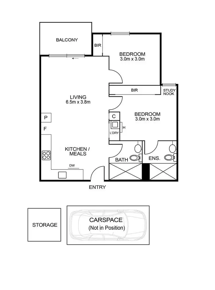 Floorplan of Homely apartment listing, 109/71 Henry Street, Kensington VIC 3031
