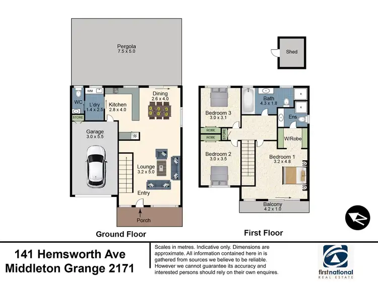 Floorplan of Homely semi-detached listing, 141 Hemsworth Avenue, Middleton Grange NSW 2171
