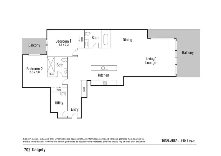 Floorplan of Homely apartment listing, 702/106 Denham Street, Townsville City QLD 4810
