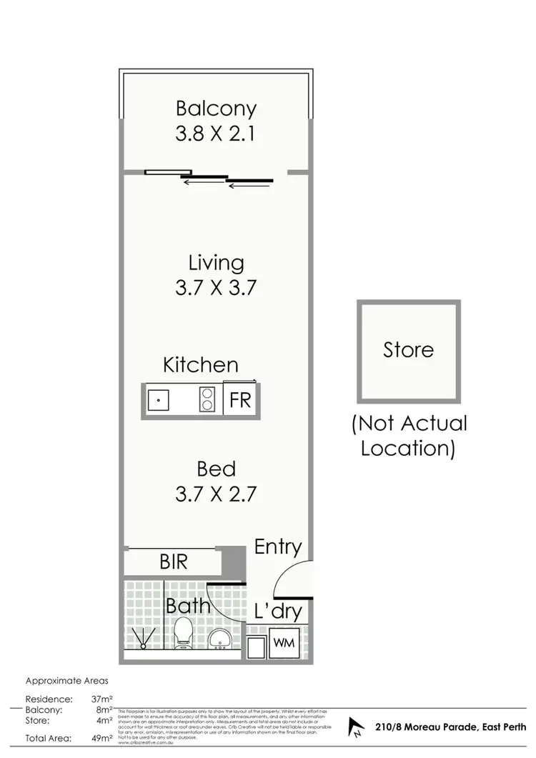 Floorplan of Homely apartment listing, 210/8 Moreau Parade, East Perth WA 6004