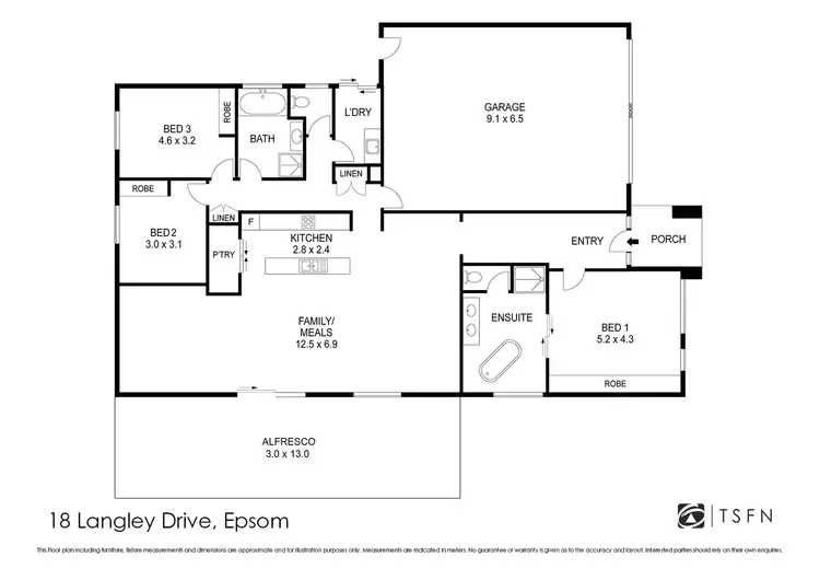 Floorplan of Homely house listing, 18 Langley Drive, Epsom VIC 3551