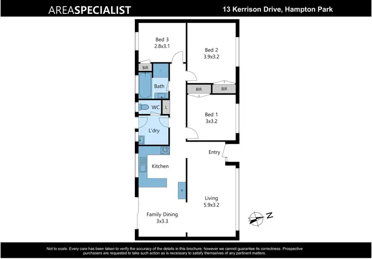 Floorplan of Homely house listing, 13 Kerrison Drive, Hampton Park VIC 3976
