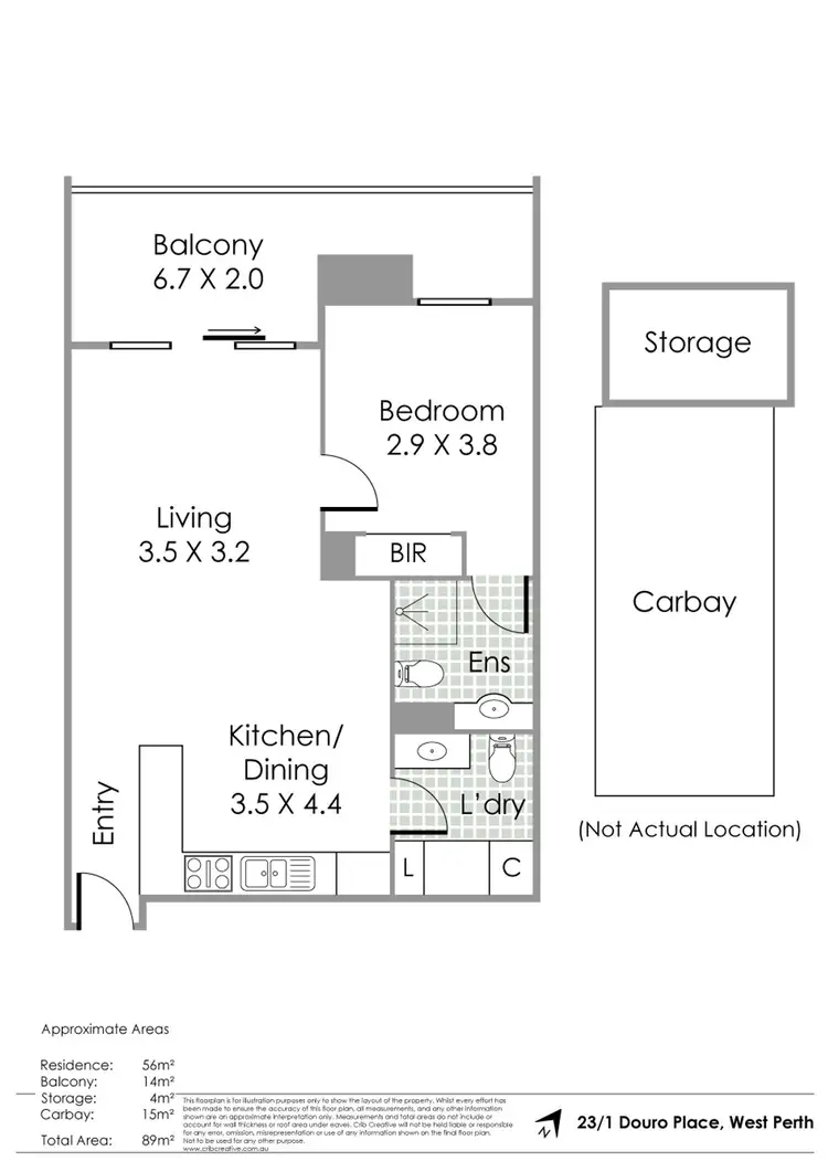 Floorplan of Homely apartment listing, 23/1 Douro Pl, West Perth WA 6005