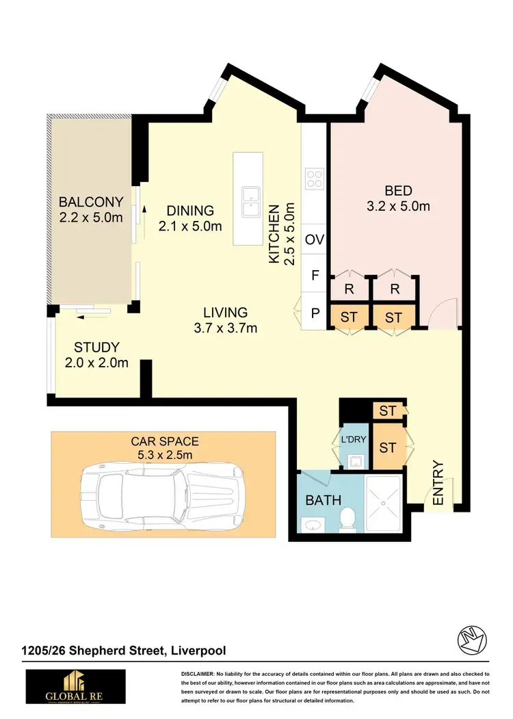 Floorplan of Homely apartment listing, 1205/26 Shepherd Street, Liverpool NSW 2170