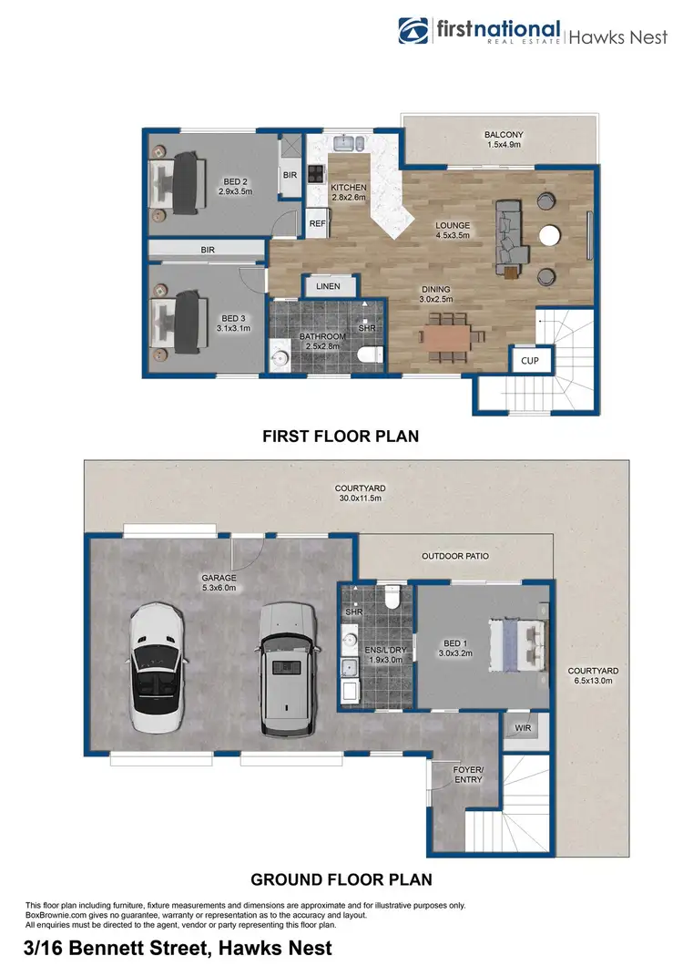 Floorplan of Homely townhouse listing, 3/16 Bennett Street, Hawks Nest NSW 2324