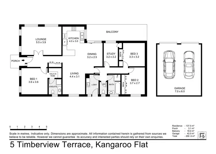 Floorplan of Homely house listing, 5 Timberview Terrace, Kangaroo Flat VIC 3555