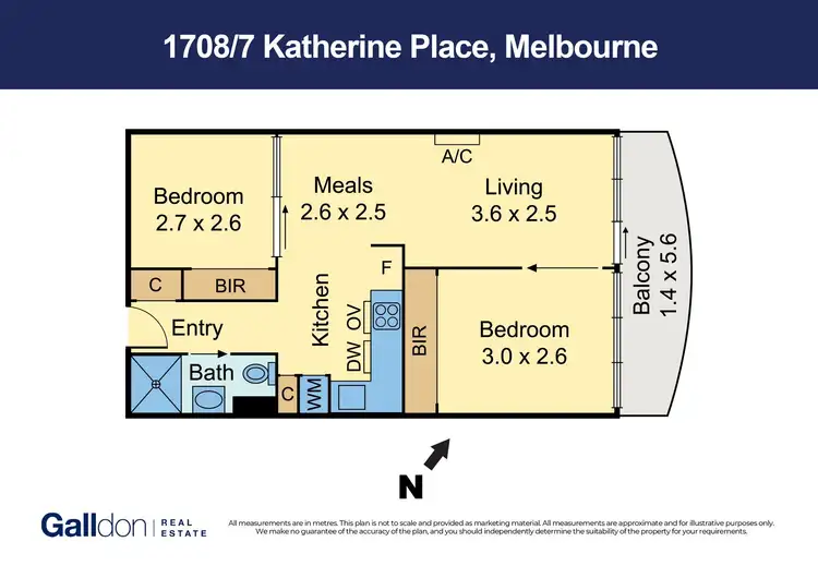 Floorplan of Homely apartment listing, 1708/7 Katherine Place, Melbourne VIC 3000