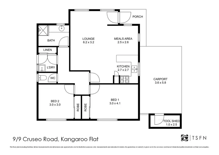 Floorplan of Homely unit listing, 9/9 Crusoe Road, Kangaroo Flat VIC 3555