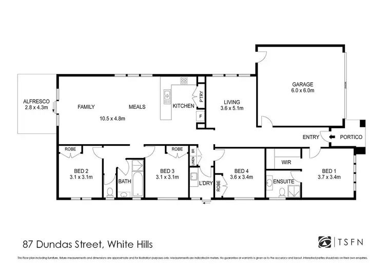 Floorplan of Homely house listing, 87 Dundas Street, White Hills VIC 3550