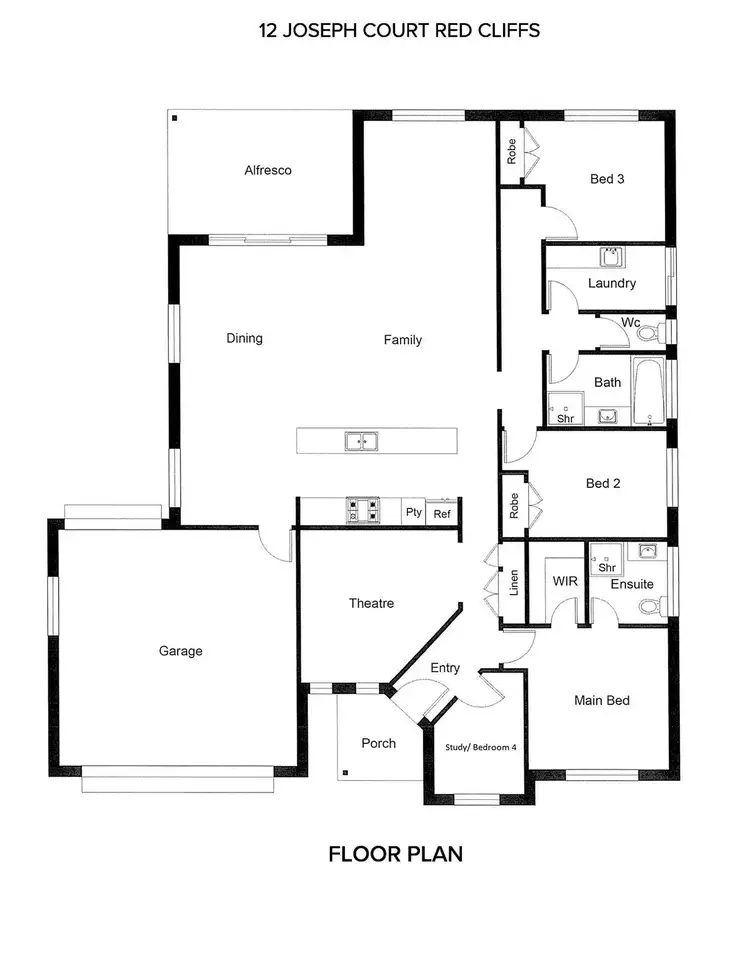 Floorplan of Homely house listing, 12 Joseph Court, Red Cliffs VIC 3496