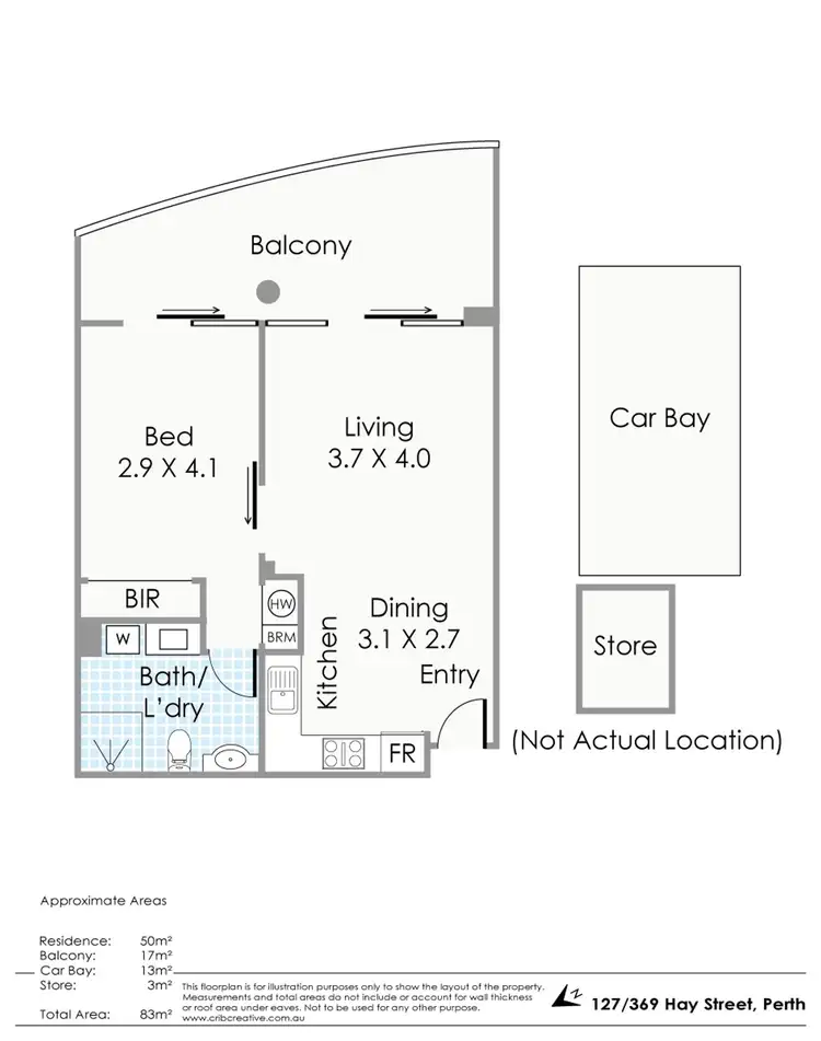 Floorplan of Homely apartment listing, 127/369 Hay Street, Perth WA 6000