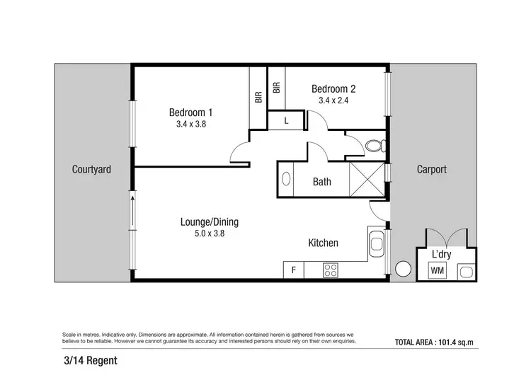 Floorplan of Homely unit listing, 3/14 Regent Street, Hyde Park QLD 4812