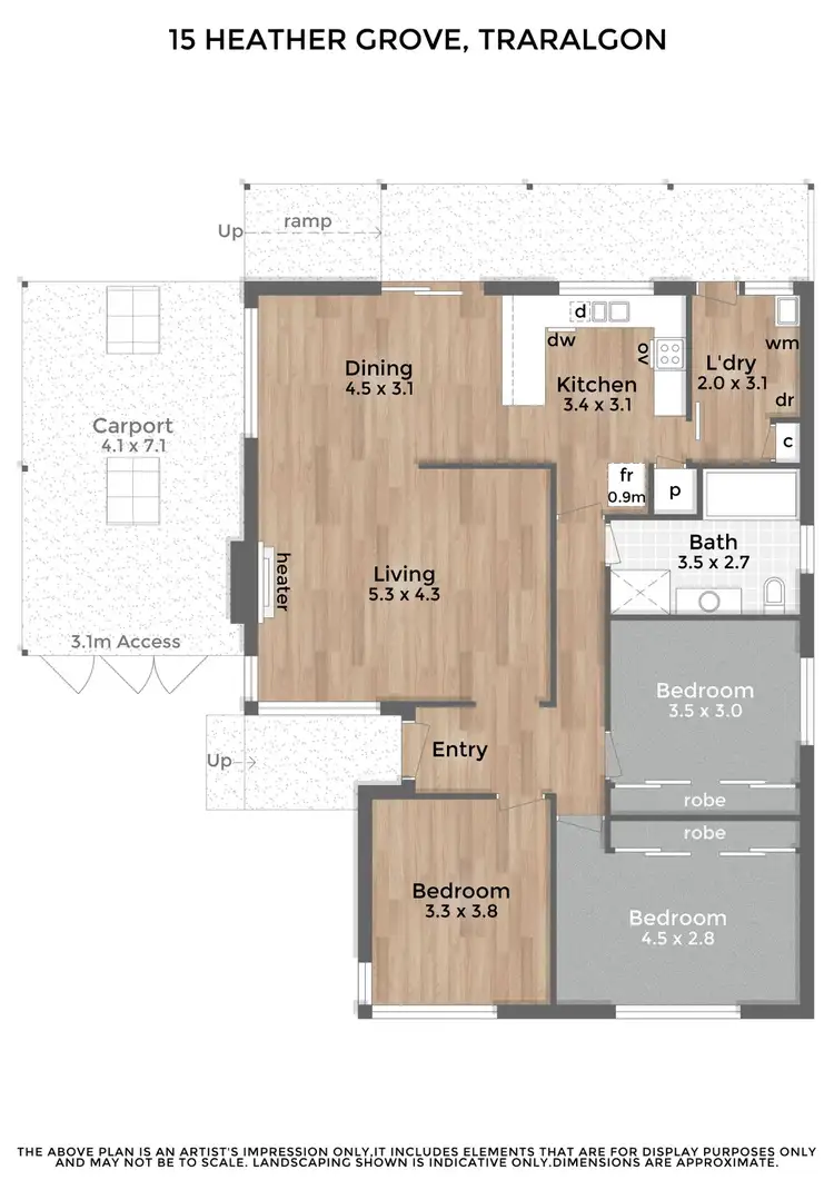 Floorplan of Homely house listing, 15 Heather Grove, Traralgon VIC 3844