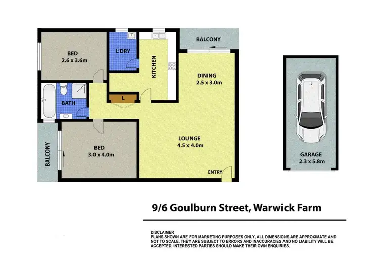 Floorplan of Homely unit listing, 9/6 Goulburn Street, Warwick Farm NSW 2170