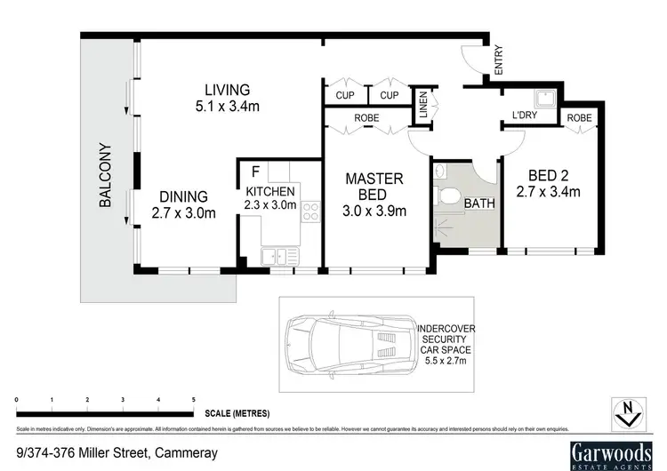 Floorplan of Homely apartment listing, 9/374-376 Miller Street, Cammeray NSW 2062