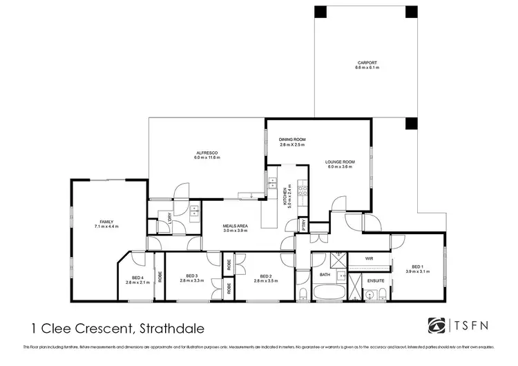 Floorplan of Homely house listing, 1 Clee Crescent, Strathdale VIC 3550
