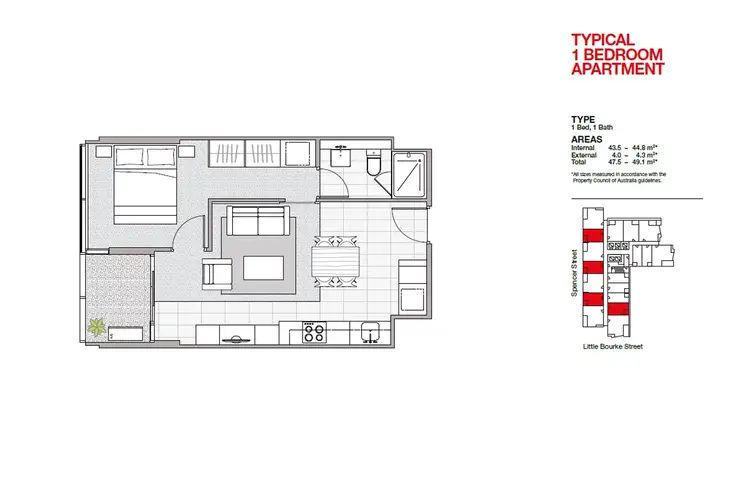 Floorplan of Homely apartment listing, 1416/220 Spencer Street, Melbourne VIC 3000