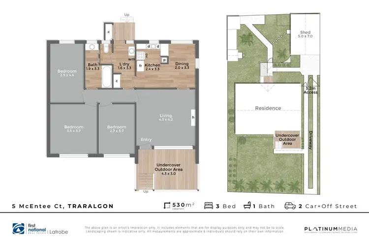 Floorplan of Homely house listing, 5 McEntee Court, Traralgon VIC 3844
