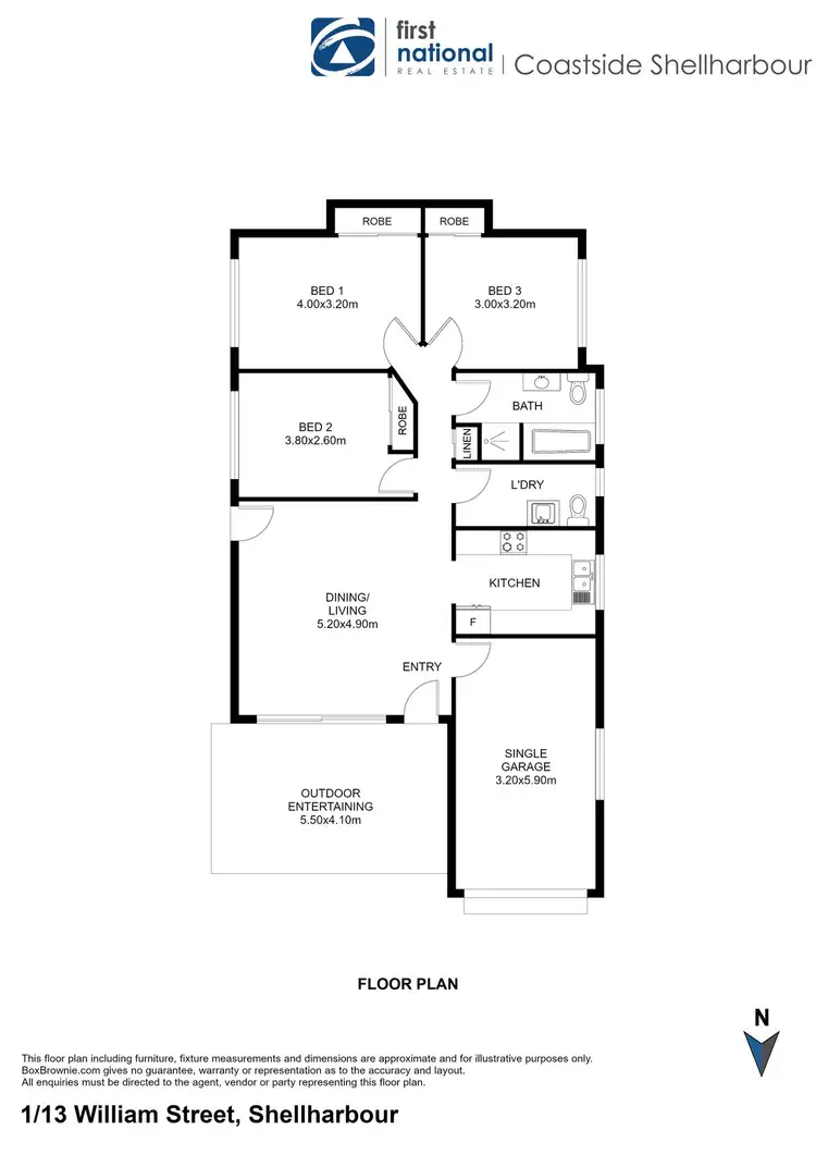 Floorplan of Homely villa listing, 1/13 William Street, Shellharbour NSW 2529