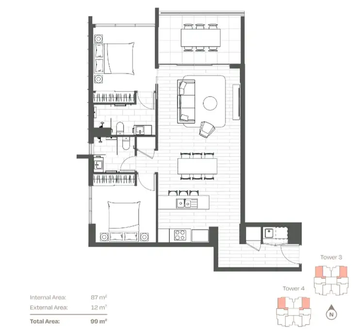 Floorplan of Homely apartment listing, 2 Capital Court, Varsity Lakes QLD 4227