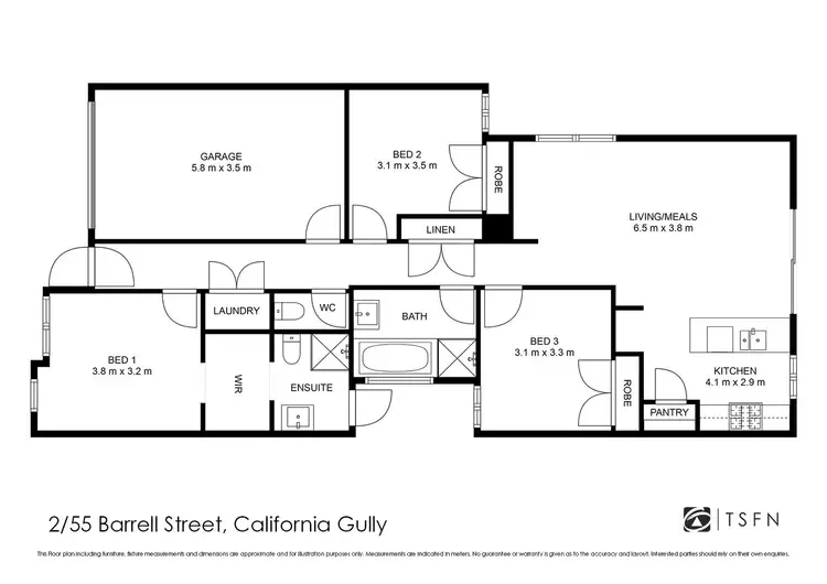 Floorplan of Homely house listing, 2/55 Barrell Street, California Gully VIC 3556