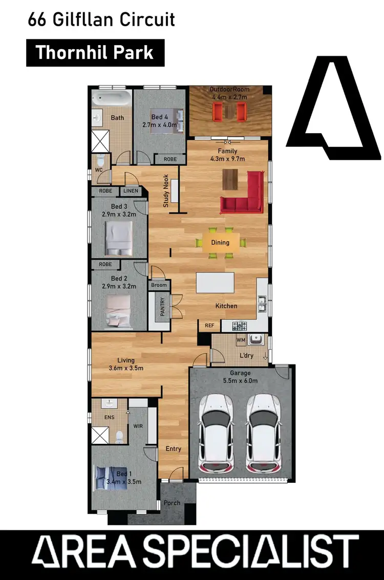 Floorplan of Homely house listing, 66 Gilfillan Circuit, Thornhill Park VIC 3335