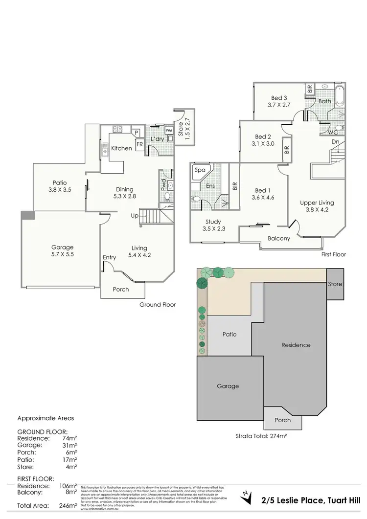 Floorplan of Homely townhouse listing, 2/5 Leslie Place, Tuart Hill WA 6060