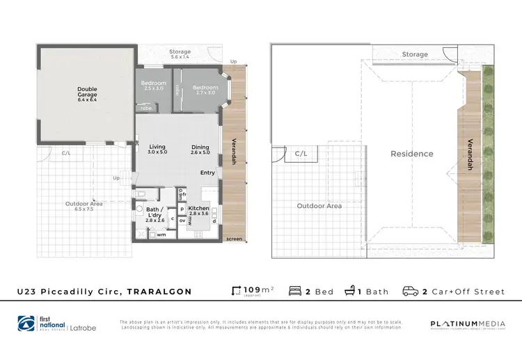 Floorplan of Homely unit listing, 23 Piccadilly Circuit, Mayfair Gardens, Traralgon VIC 3844