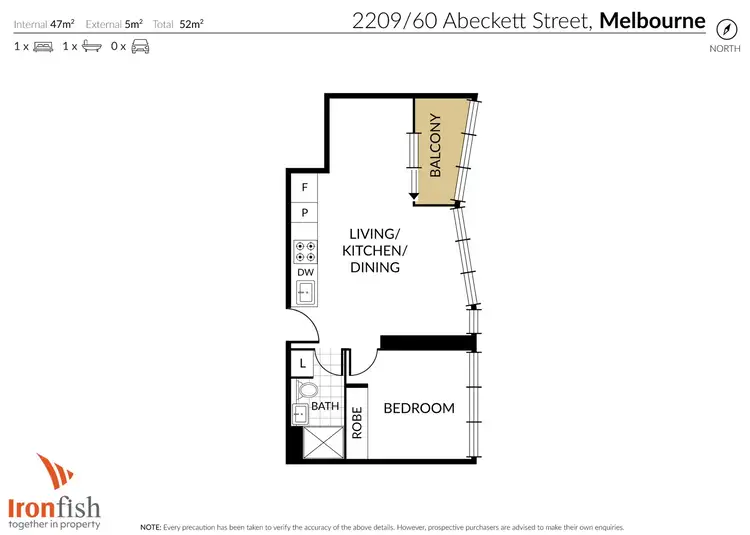Floorplan of Homely apartment listing, 2209/60 Abeckett Street, Melbourne VIC 3000