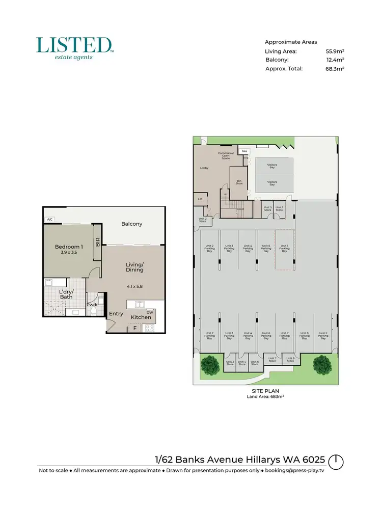 Floorplan of Homely apartment listing, 4/62 Banks Avenue, Hillarys WA 6025