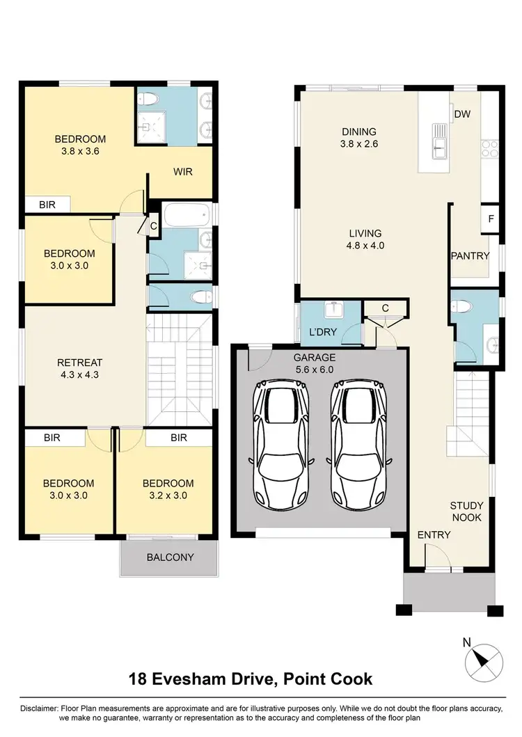 Floorplan of Homely house listing, 18 Evesham Drive, Point Cook VIC 3030