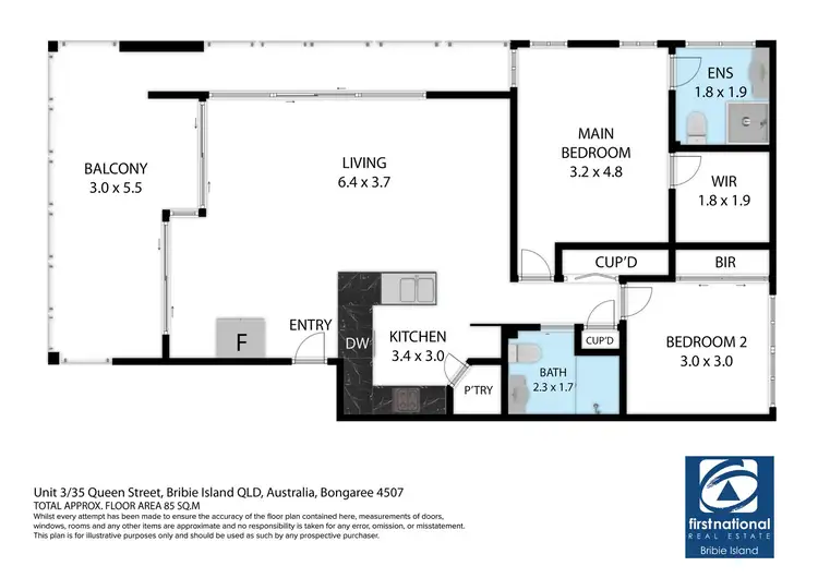 Floorplan of Homely unit listing, 3/35 Queen Street, Bongaree QLD 4507
