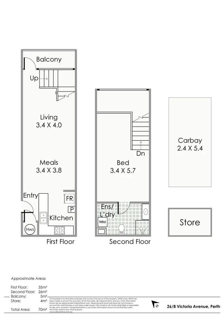 Floorplan of Homely apartment listing, 26/8 Victoria Avenue, Perth WA 6000