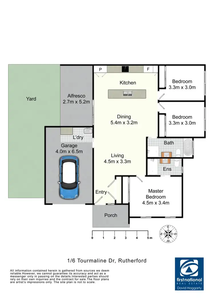 Floorplan of Homely semi-detached listing, 1/6 Tourmaline Drive, Rutherford NSW 2320