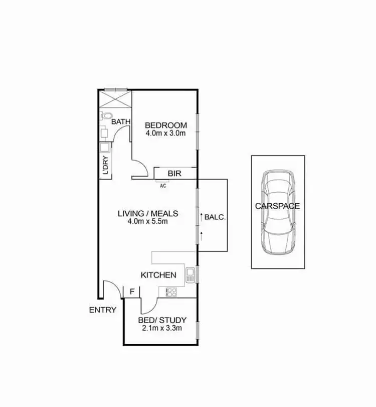 Floorplan of Homely apartment listing, 203/45 Danks Lane, Kensington VIC 3031